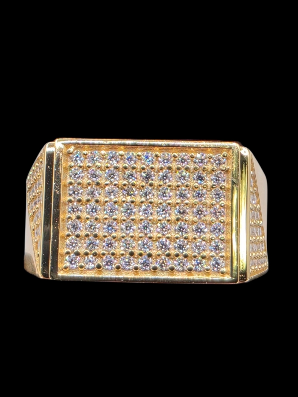 Italian Men's 0.76 CTTW Genuine Moissanite Ring 14K Gold Two Tone 10